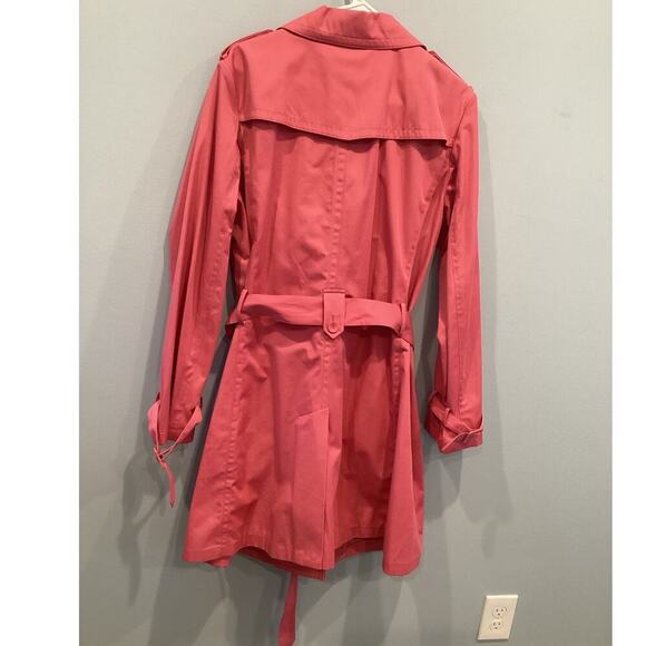 Talbots Womens Trench Coat Plus Size 16 Pink Classic Old Money Preppy Work Belt - Picture 4 of 13